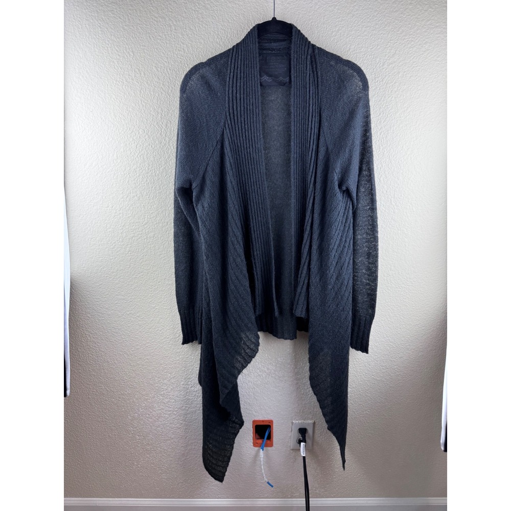 Press PrAna Cardigan Women Large Charcoal Grey Kid Mohair Minimalist‎  Cozy Soft